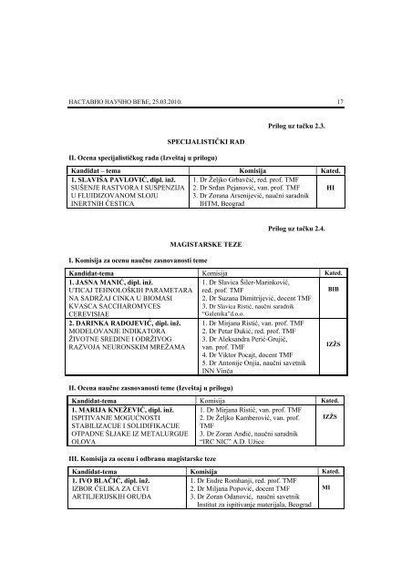 pdf,821KB - TehnoloÅ¡ko-metalurÅ¡ki fakultet - Univerzitet u Beogradu