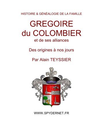 GREGOIRE du COLOMBIER - Genealogie du Colombier - Spydernet.fr