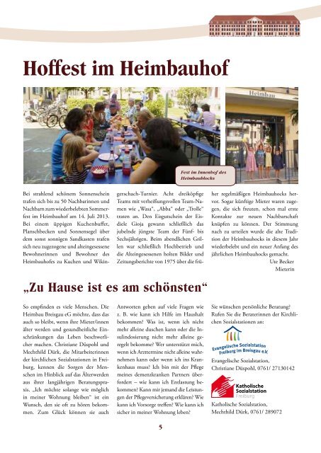 Heimbau Mitgliederzeitung 2013 - Heimbau Breisgau eG
