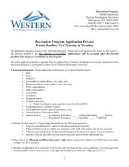 Recreation Program Application Process - Western Washington ...