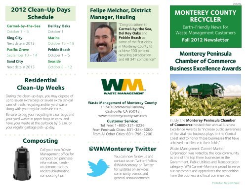 Fall Newsletter - Waste Management