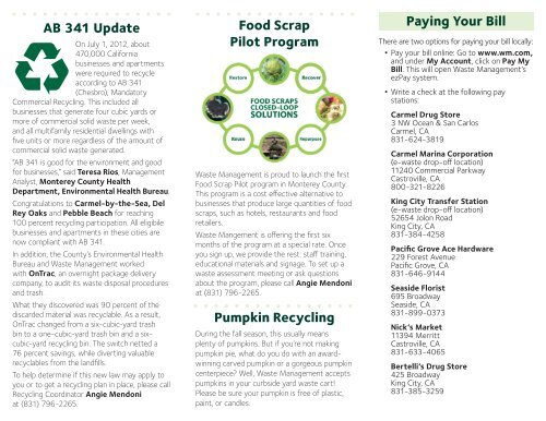 Fall Newsletter - Waste Management