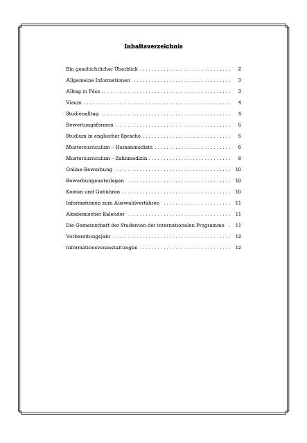 Studium der Humanmedizin Studium der ... - Universität Pécs