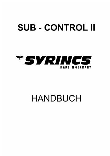 SUB - CONTROL II HANDBUCH - SYRINCS Audiotechnik GmbH