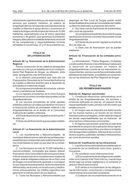 BoletÃ­n Oficial nÃºm. 210 (09-07-2002) - Cortes de Castilla-La Mancha