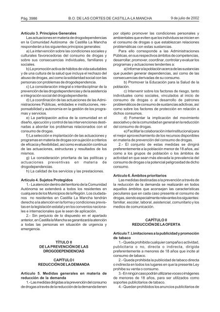 BoletÃ­n Oficial nÃºm. 210 (09-07-2002) - Cortes de Castilla-La Mancha