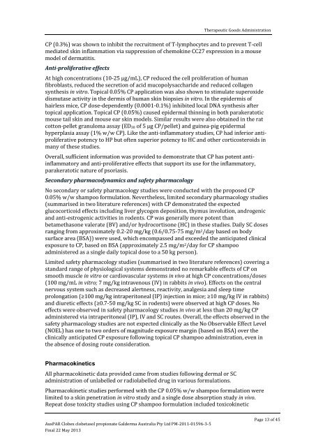 AusPAR: Clobetasol propionate - Therapeutic Goods Administration
