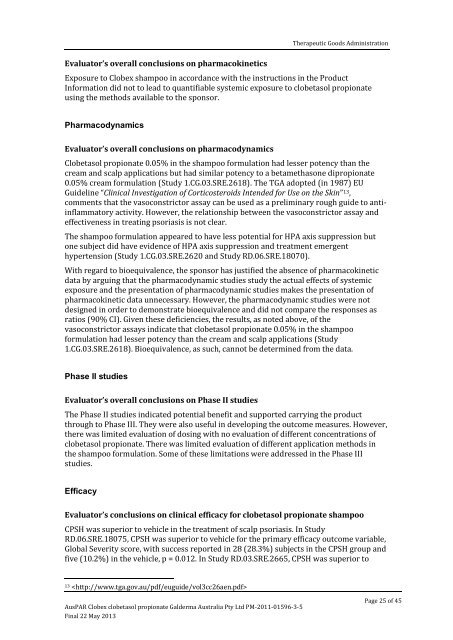 AusPAR: Clobetasol propionate - Therapeutic Goods Administration