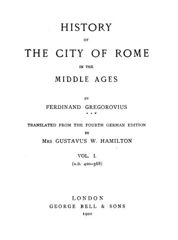 HISTORY THE CITY OF ROME