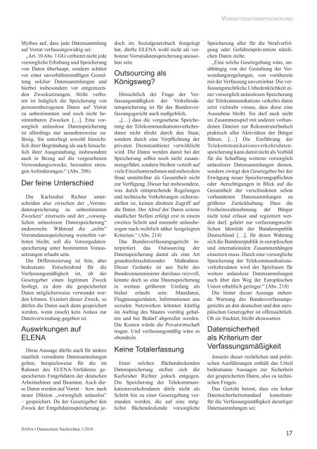 Heft [PDF] - Deutsche Vereinigung für Datenschutz e.V.