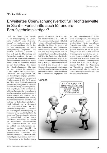 Heft [PDF] - Deutsche Vereinigung für Datenschutz e.V.