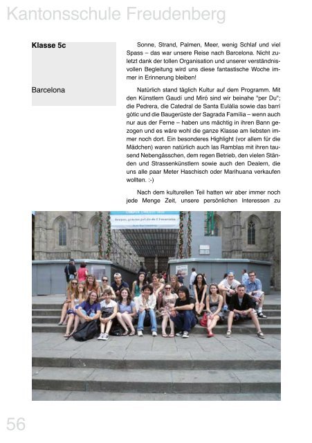 Jahresbericht 2009–2010 - Kantonsschule Freudenberg, Zürich