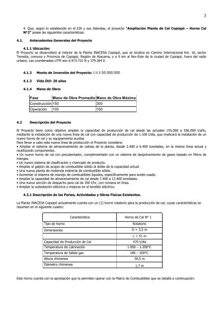 RCA EIA Planta de Cal Copiapó-Horno Cal 2 - SEA - Servicio de ...