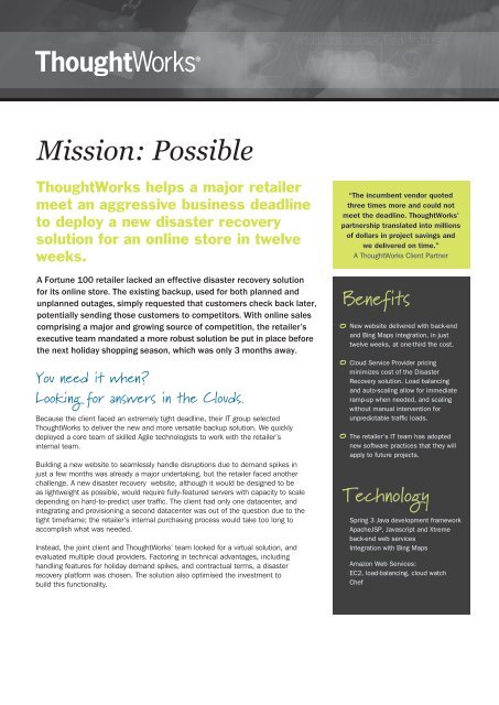 Mission: Possible - ThoughtWorks