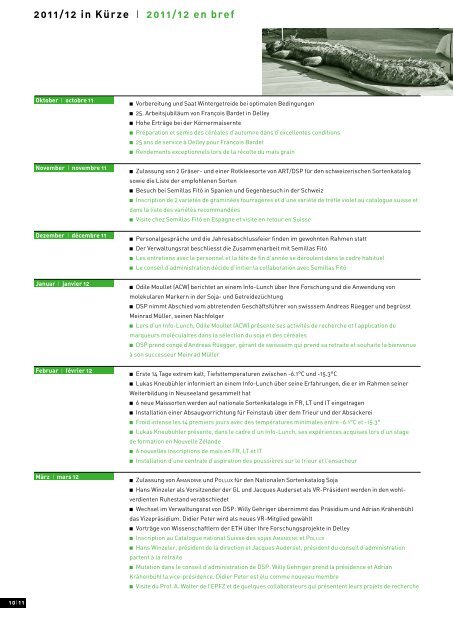 Geschäftsbericht 2011 / 2012 (PDF) - DSP - Delley Samen und ...