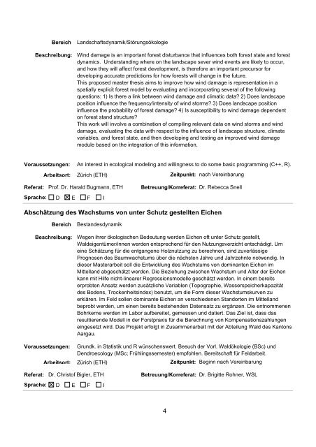 Download - Professur für Waldökologie - ETH Zürich