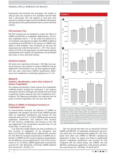 Effects of low molecular weight heparin and heparin-binding ...