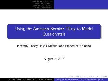 Using the Ammann-Beenker Tiling to Model Quasicrystals