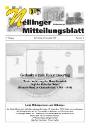 Gedanken zum Volkstrauertag - Gemeinde Nellingen