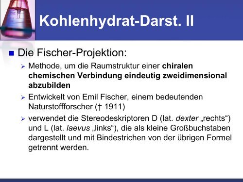 Chemie der Kohlenhydrate - Pflumm.name