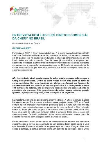 entrevista com luis curi, diretor comercial da chery no brasil