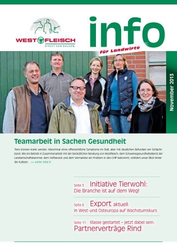 Initiative Tierwohl: Partnerverträge Rind - Westfleisch e.G.