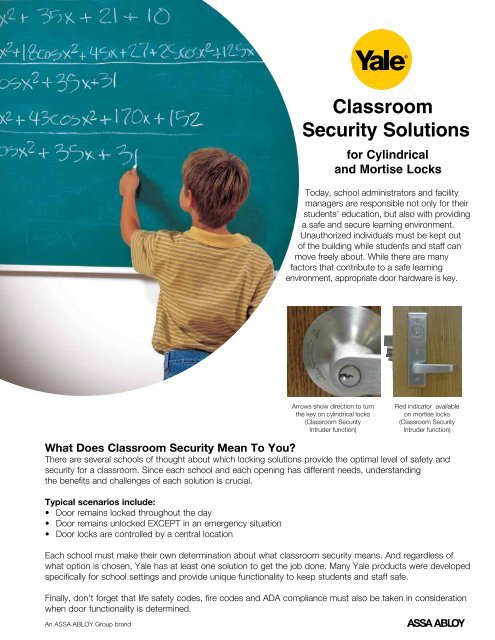 Classroom Security Solutions Extranet Assa Abloy Door
