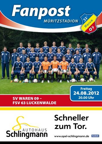 20.00 Uhr Schneller zum Tor. - SV Waren 09