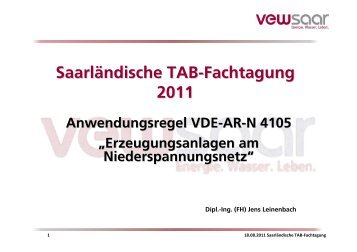 Saarländische TAB-Fachtagung 2011 - VEWSaar