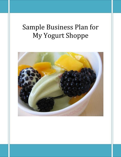 sample business plan for yogurt shop
