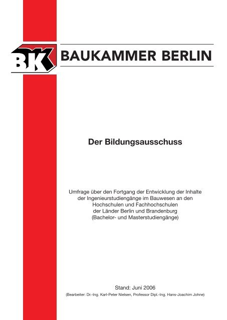 Der Bildungsausschuss - Baukammer Berlin