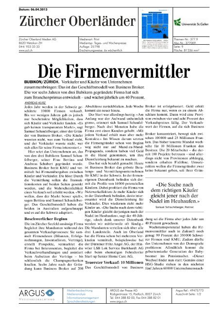 Die Firmenvermittler - beim KMU-HSG