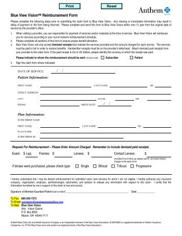 Vision Claim Form