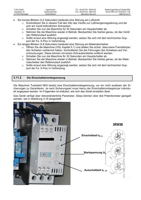 Dämmstoff-Verarbeitungsmaschine Turbofant M03 Betriebsanleitung