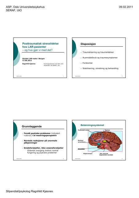 Posttraumatisk stresslidelse hos LAR-pasienter - Helse Bergen