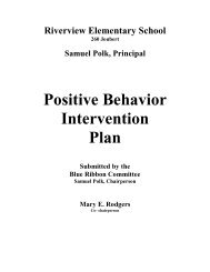 Positive Intervention Plan - Memphis City Schools