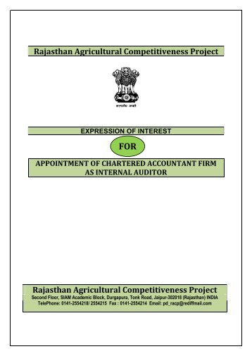 Expression of Interest for Appending of Chartered ... - Rajasthan Krishi