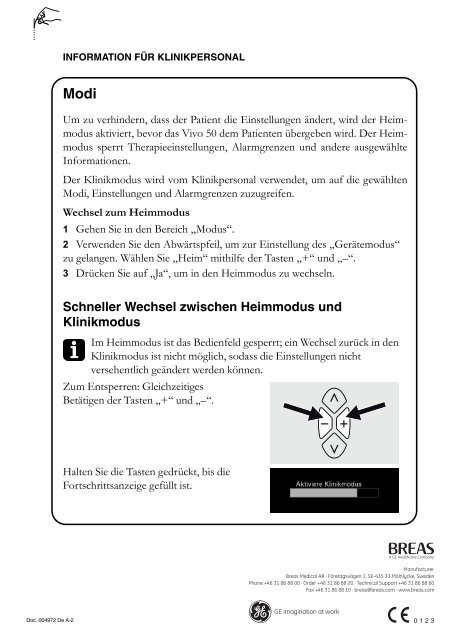 Schneller Wechsel zwischen Heimmodus und Klinikmodus