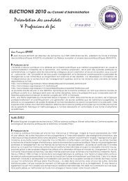 PrÃ©sentation des candidats & Professions de foi - Association ...