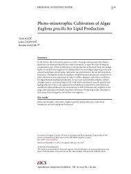 Photo-mixotrophic Cultivation of Algae Euglena gracilis for Lipid ...
