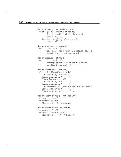 C-68 Common Lisp: A