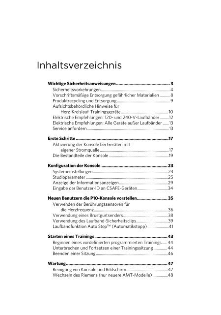 Handbuch für den Eigentümer - Precor