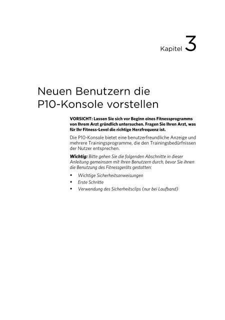 Handbuch für den Eigentümer - Precor