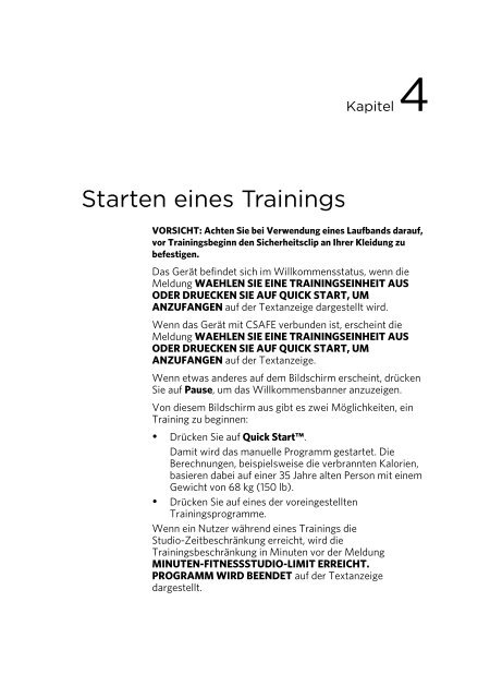 Handbuch für den Eigentümer - Precor