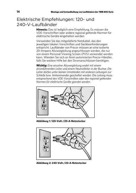 Handbuch für den Eigentümer - Precor