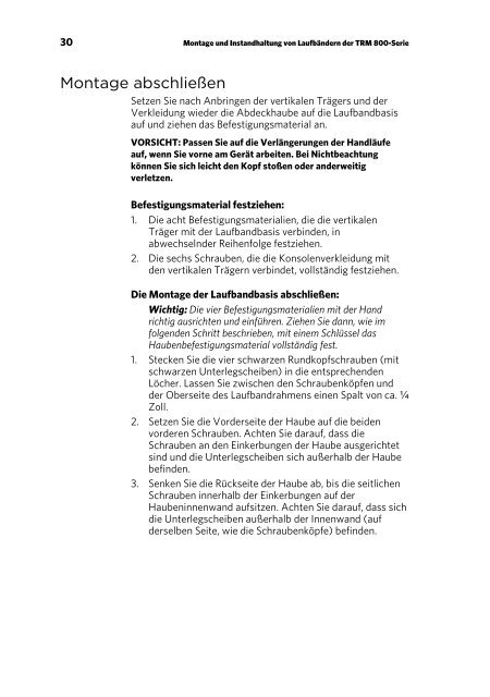 Handbuch für den Eigentümer - Precor