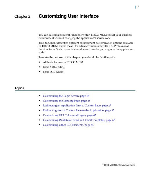 TIBCO MDM Customization Guide - TIBCO Product Documentation