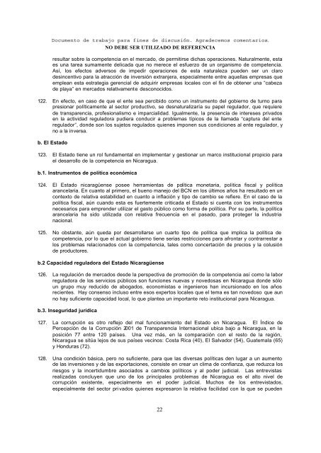 Nicaragua Informe sobre las necesidades y prioridades ... - Unctad XI