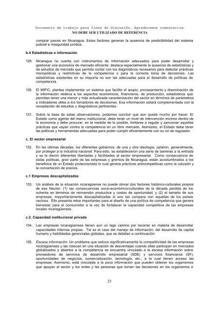 Nicaragua Informe sobre las necesidades y prioridades ... - Unctad XI