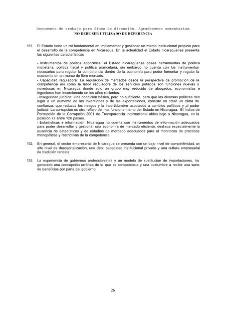 Nicaragua Informe sobre las necesidades y prioridades ... - Unctad XI